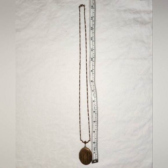 Vintage Brass Locket Necklace - Picture 8 of 9